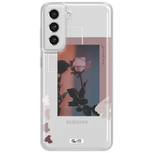 Pink Rose Samsung S21 Fe Clear Tpu Case