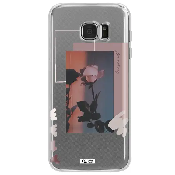 Pink Rose Samsung S7 Edge Clear TPU Case