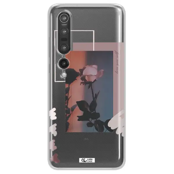 Pink Rose Xiaomi Mi 10 Pro Clear TPU Case