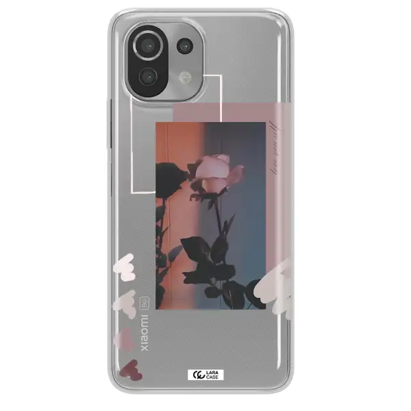 Pink Rose Xiaomi Mi 11 Lite Clear TPU Case
