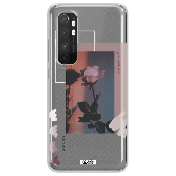 Pink Rose Xiaomi Mi Note 10 Lite Clear TPU Case