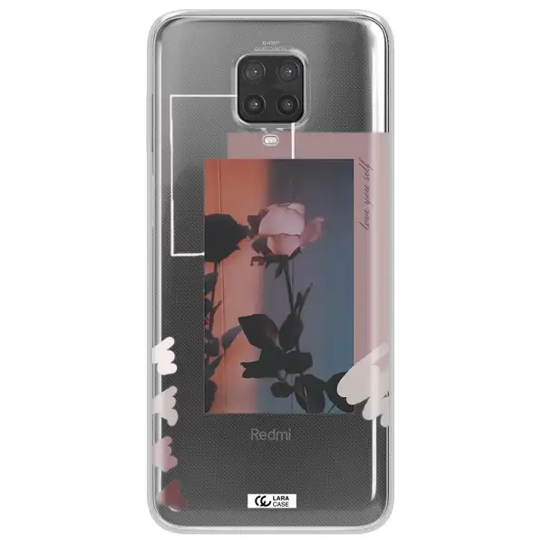 Pink Rose Xiaomi Note 9 Pro Clear TPU Case