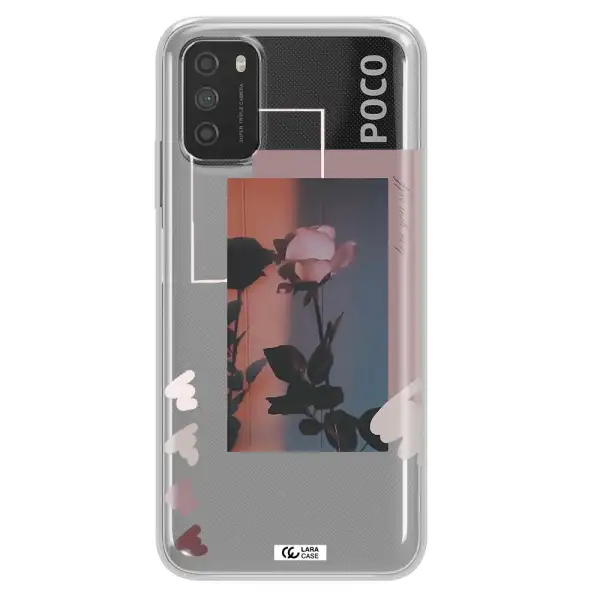 Pink Rose Xiaomi Poco M3 Clear TPU Case