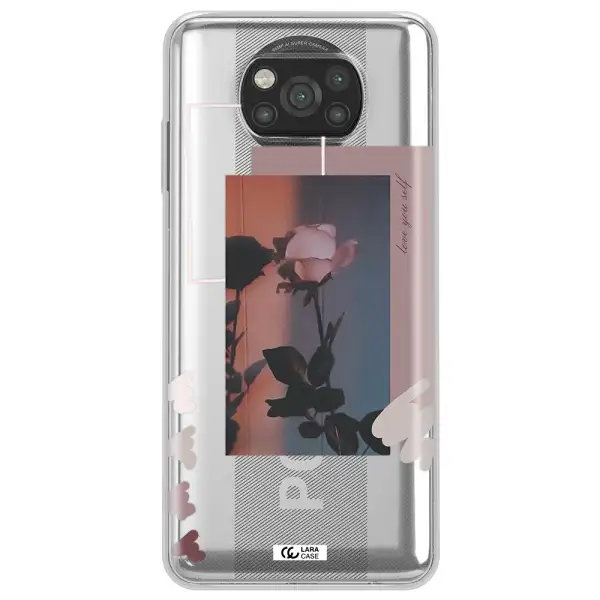 Pink Rose Xiaomi Poco X3 Clear TPU Case
