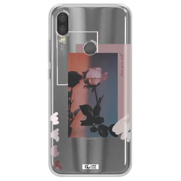 Pink Rose Xiaomi Redmi Note 7 Clear TPU Case