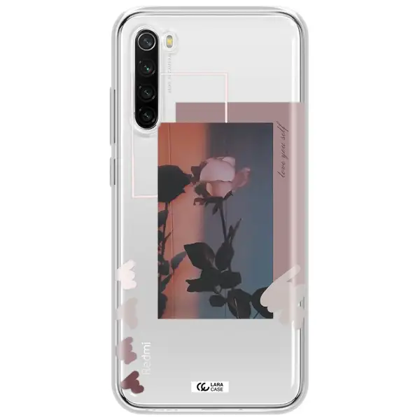 Pink Rose Xiaomi Redmi Note 8T Clear Tpu Case
