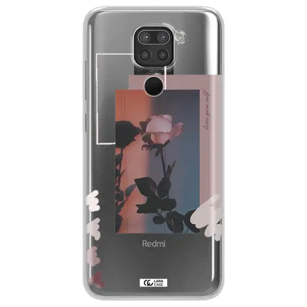 Pink Rose Xiaomi Redmi Note 9 Clear TPU Case