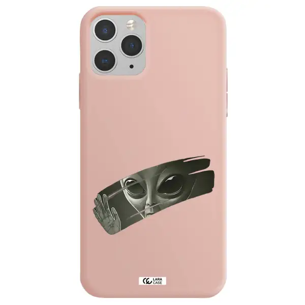 Alien Apple iPhone 11 pro Silicone pastel pink Case