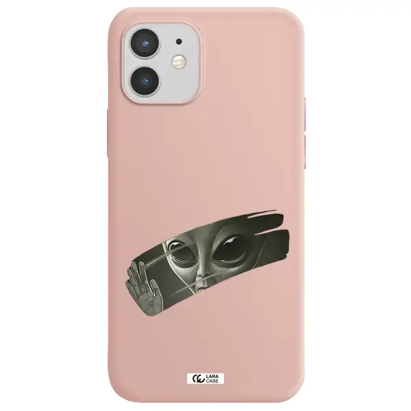 Alien Apple iPhone 12 mini Silicone pastel pink Case