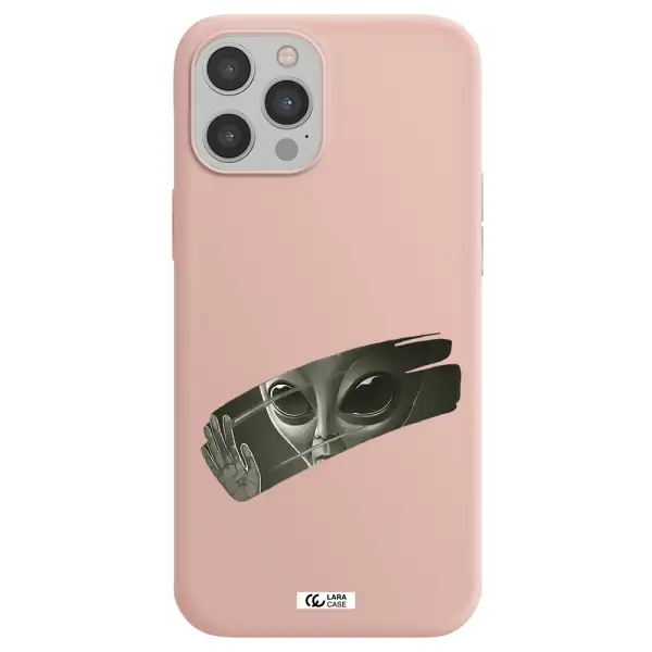 Alien Apple iPhone 12 pro max Silicone pastel pink Case