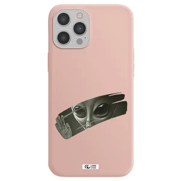 Alien Apple iPhone 12 pro Silicone pastel pink Case