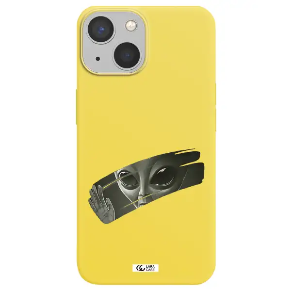 Alien Apple iPhone 13 mini Silicone canary yellow Case