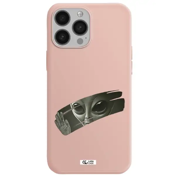 Alien Apple iPhone 13 Pro Max Silicone pastel pink Case