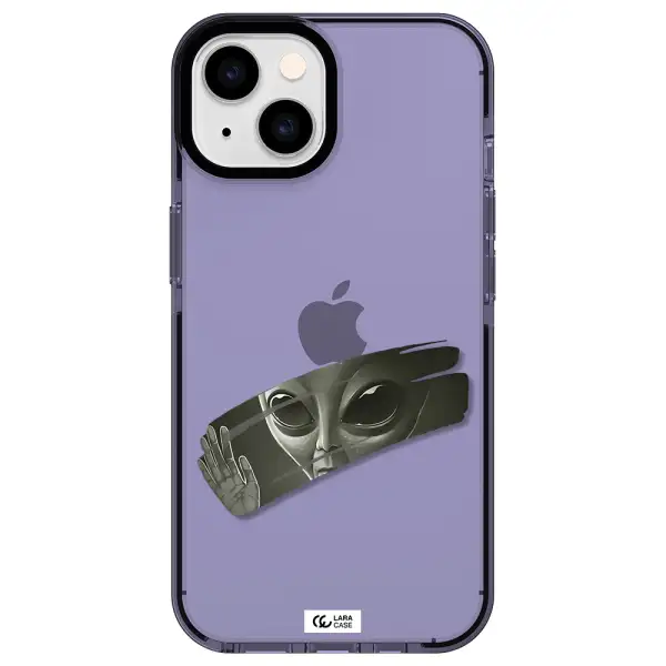 Alien Apple iPhone 14 impact Lilac Case