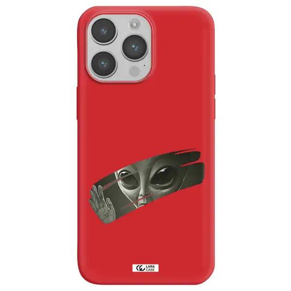 Alien Apple iPhone 14 pro max Silicone Imperial Red Case