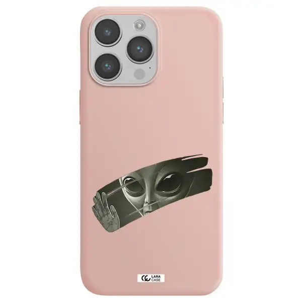 Alien Apple iPhone 14 pro max Silicone pastel pink Case
