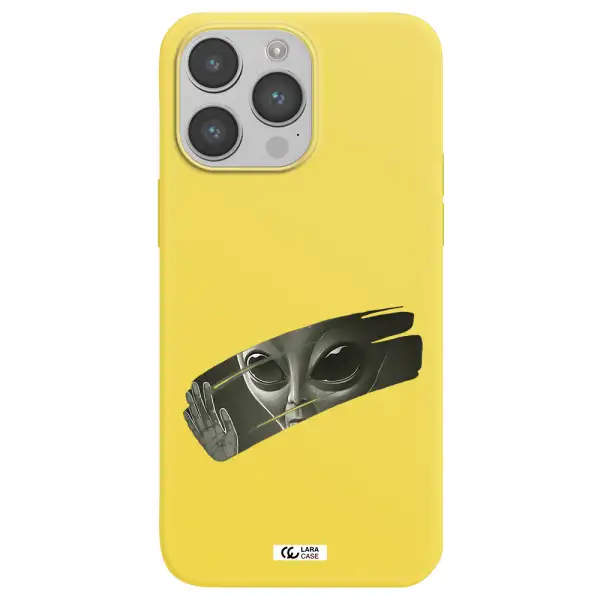 Alien Apple iPhone 14 pro Silicone canary yellow Case