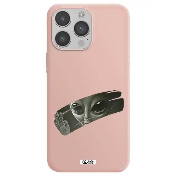 Alien Apple iPhone 14 pro Silicone pastel pink Case