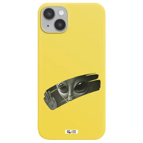 Alien Apple iPhone 14 Silicone canary yellow Case