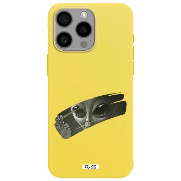 Alien Apple Iphone 15 Pro max Silicone canary yellow Case