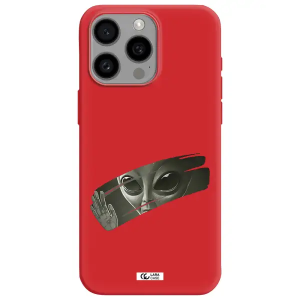 Alien Apple Iphone 15 Pro Max Silicone Imperial Red Case