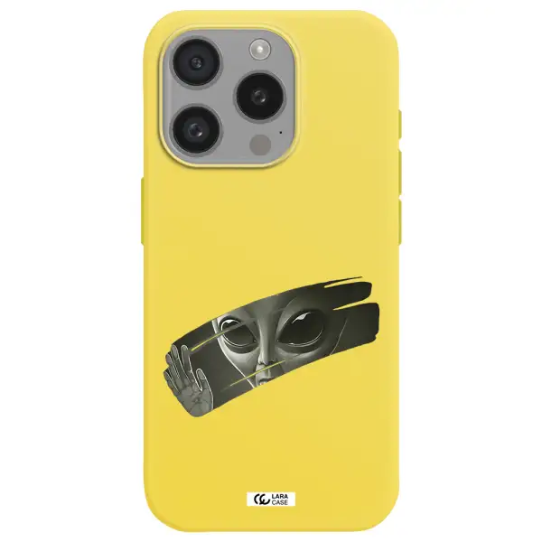 Alien Apple Iphone 15 Pro Silicone Canary Yellow Case