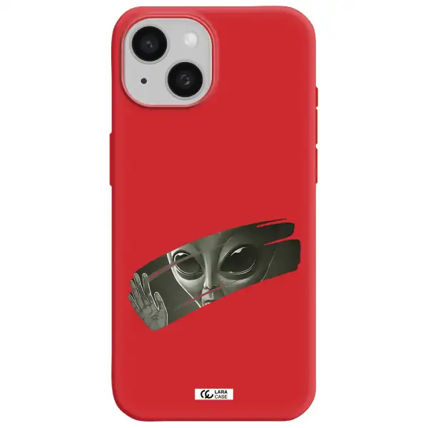 Alien Apple Iphone 15 Silicone Imperial Red Case