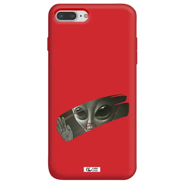 Alien Apple iPhone 8 plus Silicone Imperial Red Case