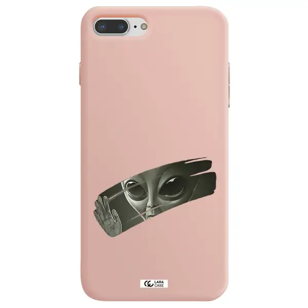 Alien Apple iPhone 8 plus Silicone pastel pink Case