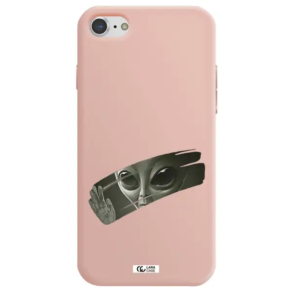 Alien Apple iPhone 8 Silicone pastel pink Case
