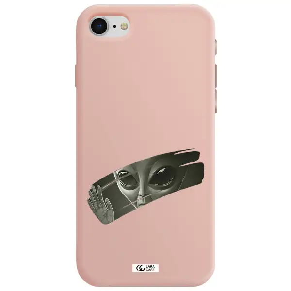 Alien Apple iPhone se 2020 Silicone pastel pink Case