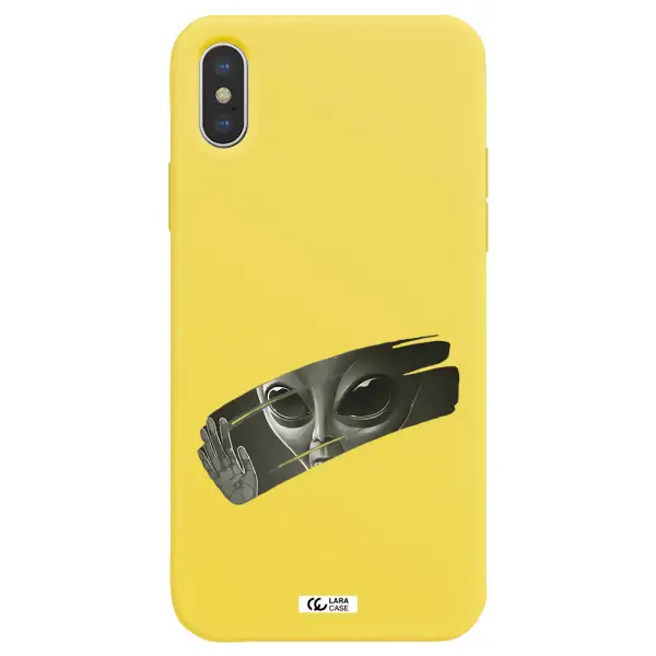 Alien Apple iPhone X Silicone canary yellow Case