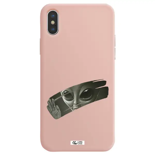 Alien Apple iPhone X Silicone pastel pink Case