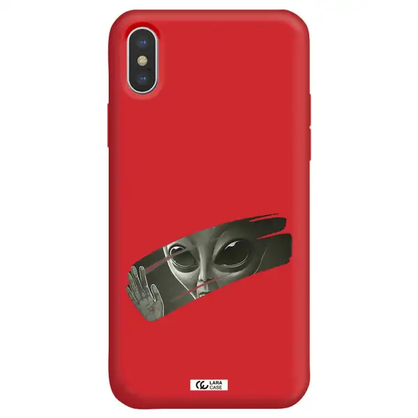 Alien Apple iPhone XS Silicone Imperial Red Case
