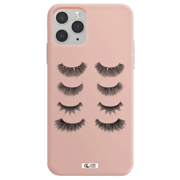 Eyelids Apple iPhone 11 pro max Silicone pastel pink Case