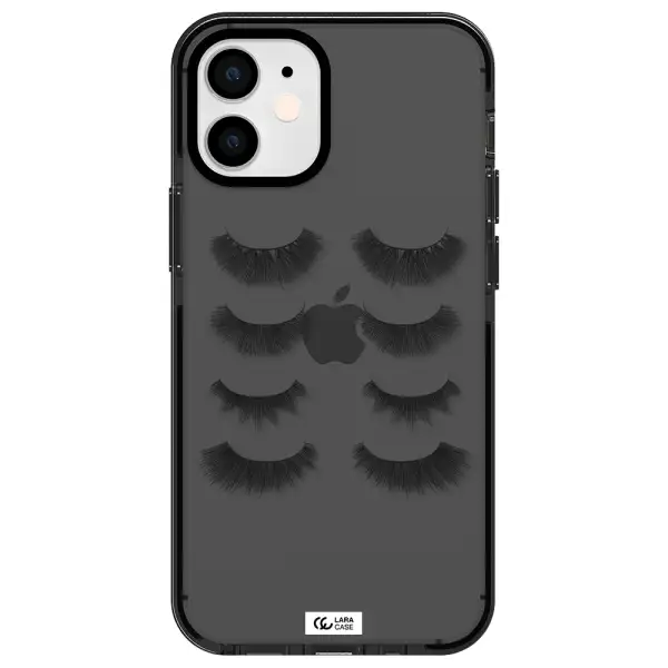 Eyelids Apple iPhone 12 mini impact Smoke Black Case