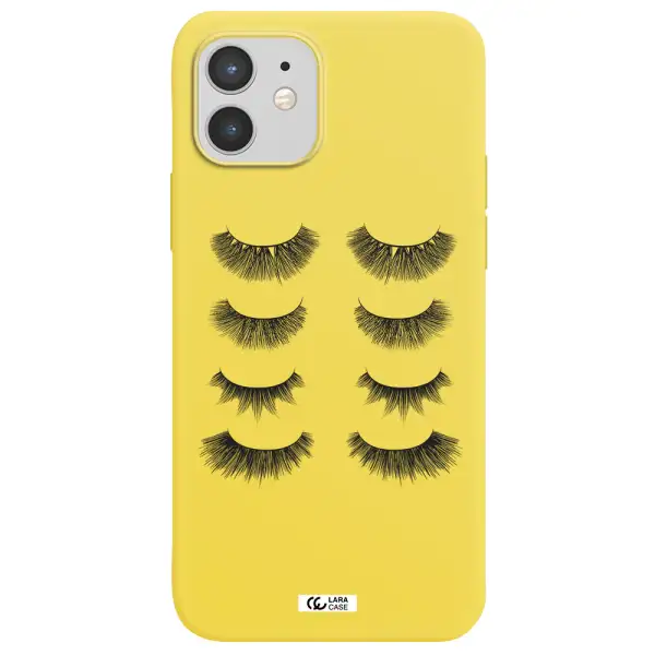 Eyelids Apple iPhone 12 mini Silicone canary yellow Case