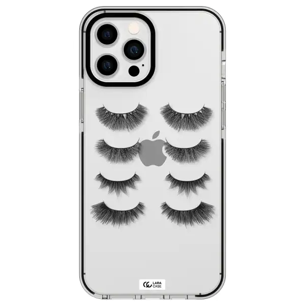 Eyelids Apple iPhone 12 pro max impact black border Case