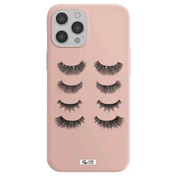 Eyelids Apple iPhone 12 pro max Silicone pastel pink Case