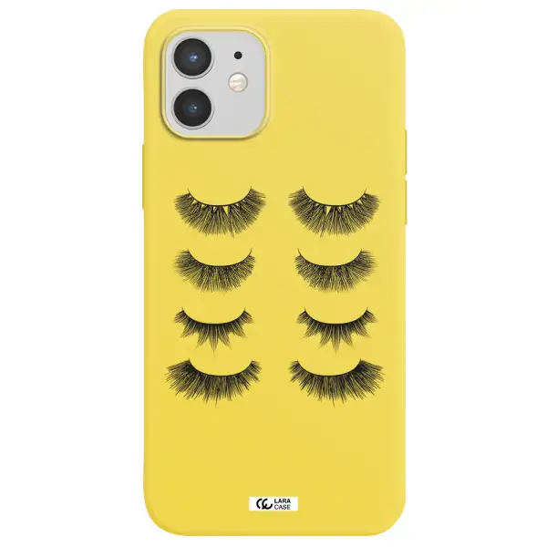 Eyelids Apple iPhone 12 Silicone canary yellow Case