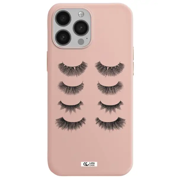 Eyelids Apple iPhone 13 Pro Max Silicone pastel pink Case
