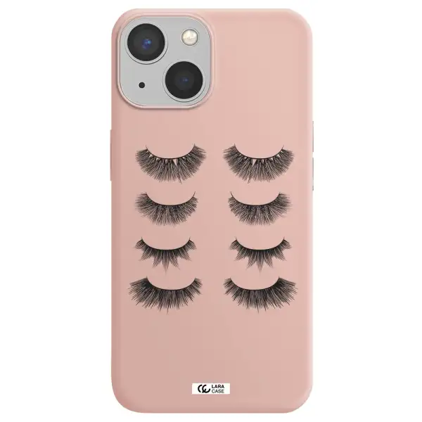 Eyelids Apple iPhone 13 Silicone pastel pink Case
