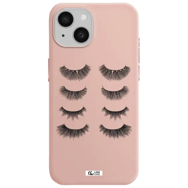 Eyelids Apple Iphone 15 Silicone Pastel Pink Case