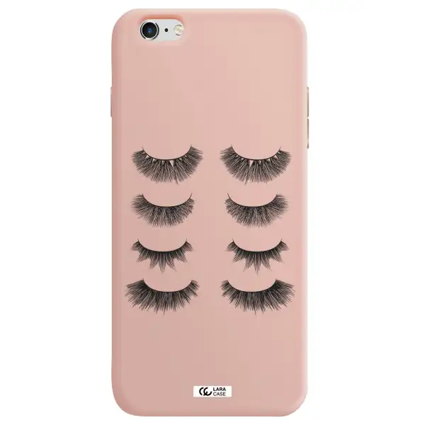 Eyelids Apple iPhone 6 s plus Silicone pastel pink Case