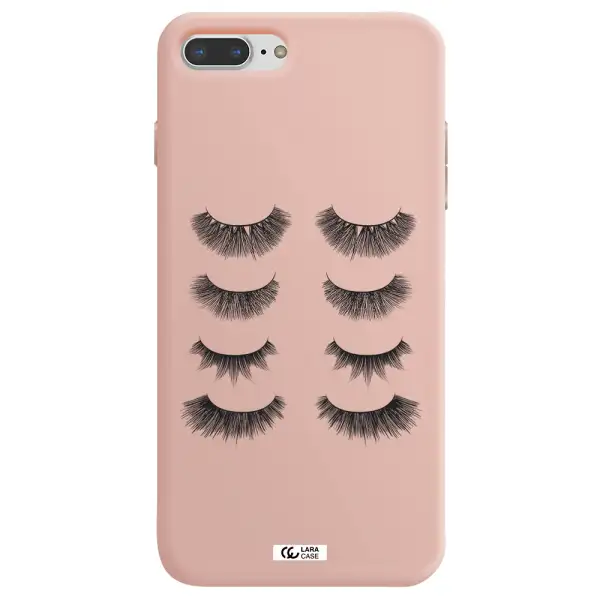 Eyelids Apple iPhone 7 plus Silicone pastel pink Case