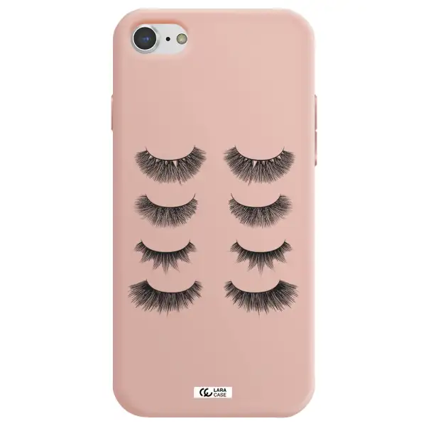 Eyelids Apple iPhone 7 Silicone pastel pink Case