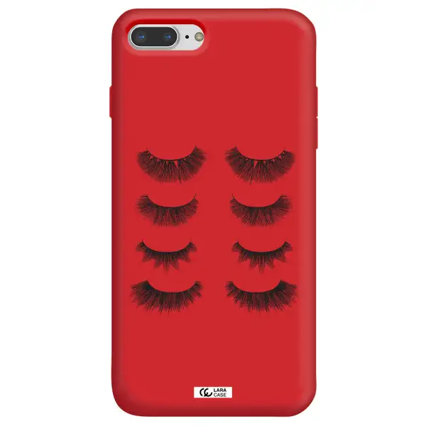 Eyelids Apple iPhone 8 plus Silicone Imperial Red Case