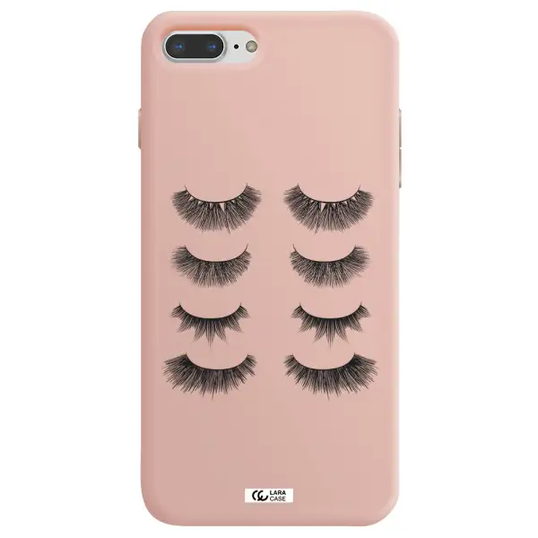 Eyelids Apple iPhone 8 plus Silicone pastel pink Case