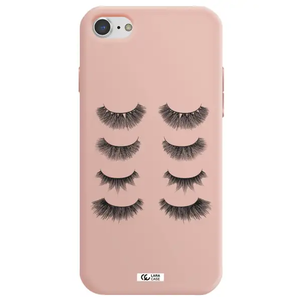 Eyelids Apple iPhone 8 Silicone pastel pink Case