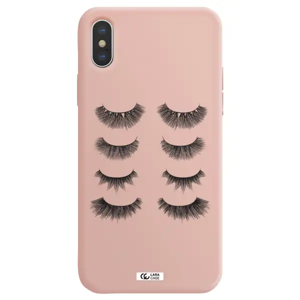 Eyelids Apple iPhone XS Silicone pastel pink Case